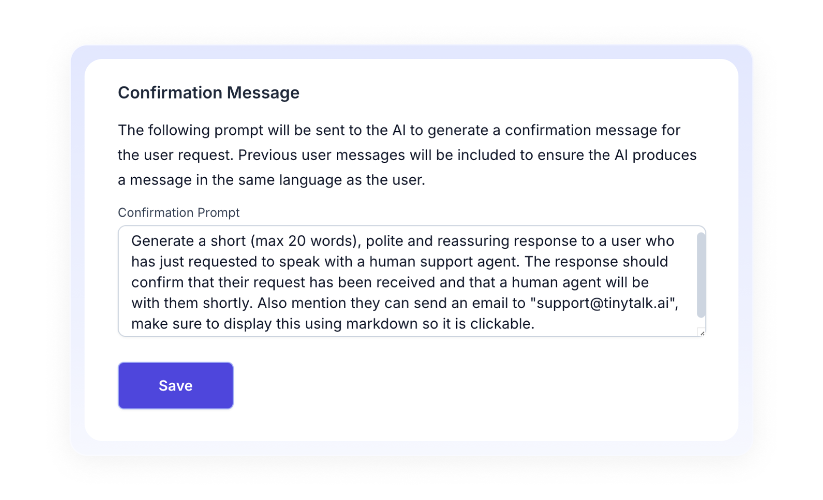 Implement a Confirmation Message Prompt